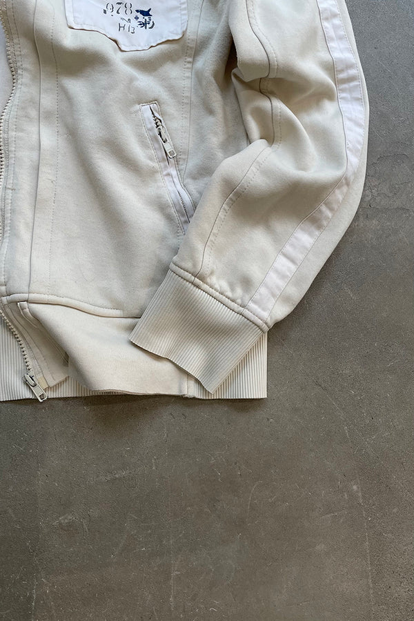 MADE IN MACAU Y2K EARLY 00'S ZIP UP JACKET / WHITE [SIZE: L USED]