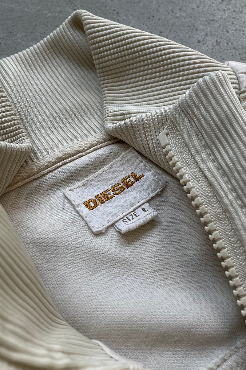 MADE IN MACAU Y2K EARLY 00'S ZIP UP JACKET / WHITE [SIZE: L USED]