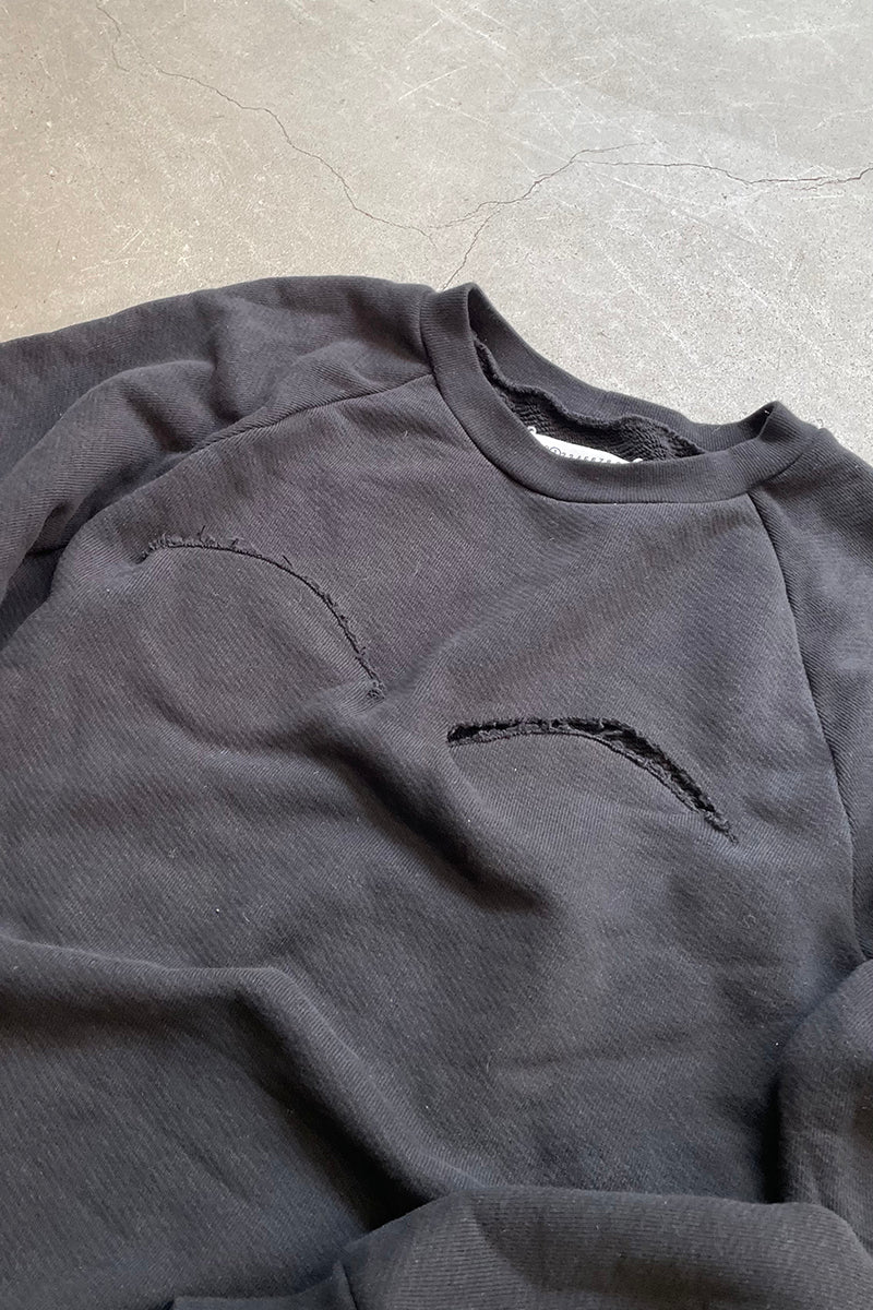 MADE IN ITALY 18AW DESIGNED SWEATSHIRT / BLACK [SIZE: XL USED]
