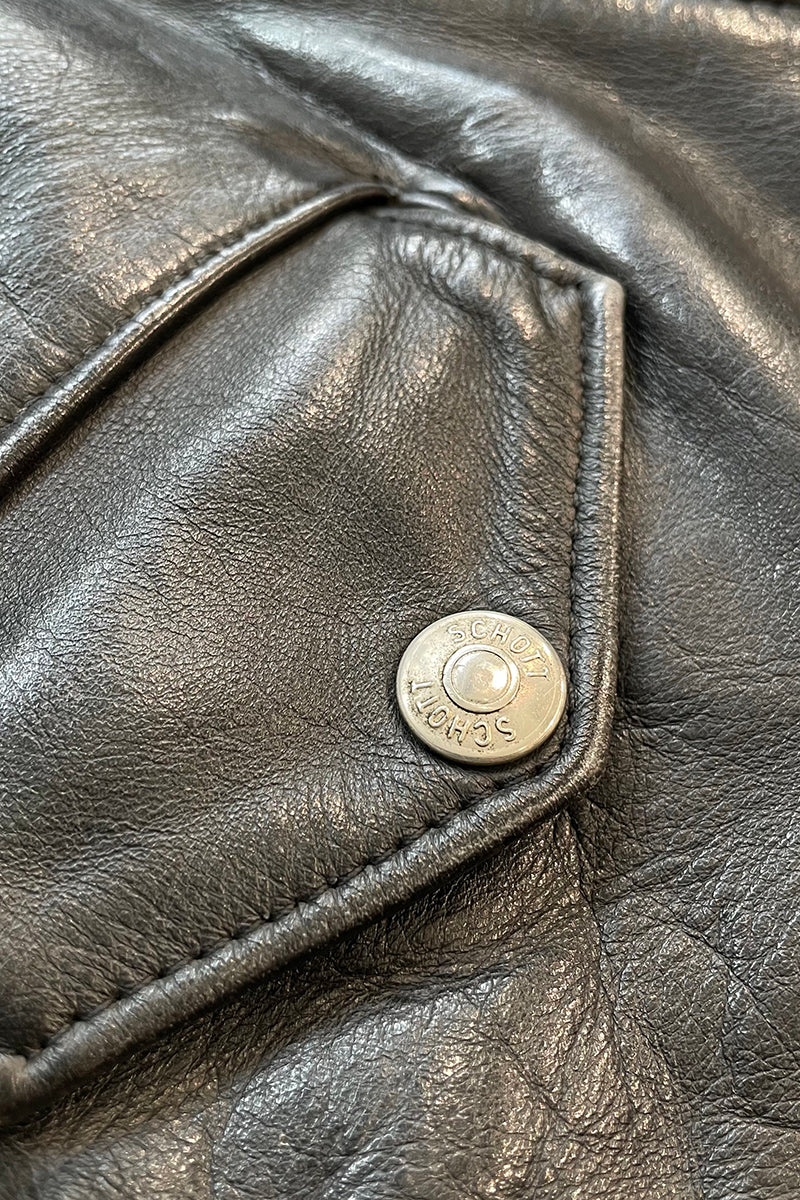 MADE IN USA 80'S PERFECTO 118 LEATHER DOUBLE RIDERS JACKET / BLACK [SIZE: 36 USED]
