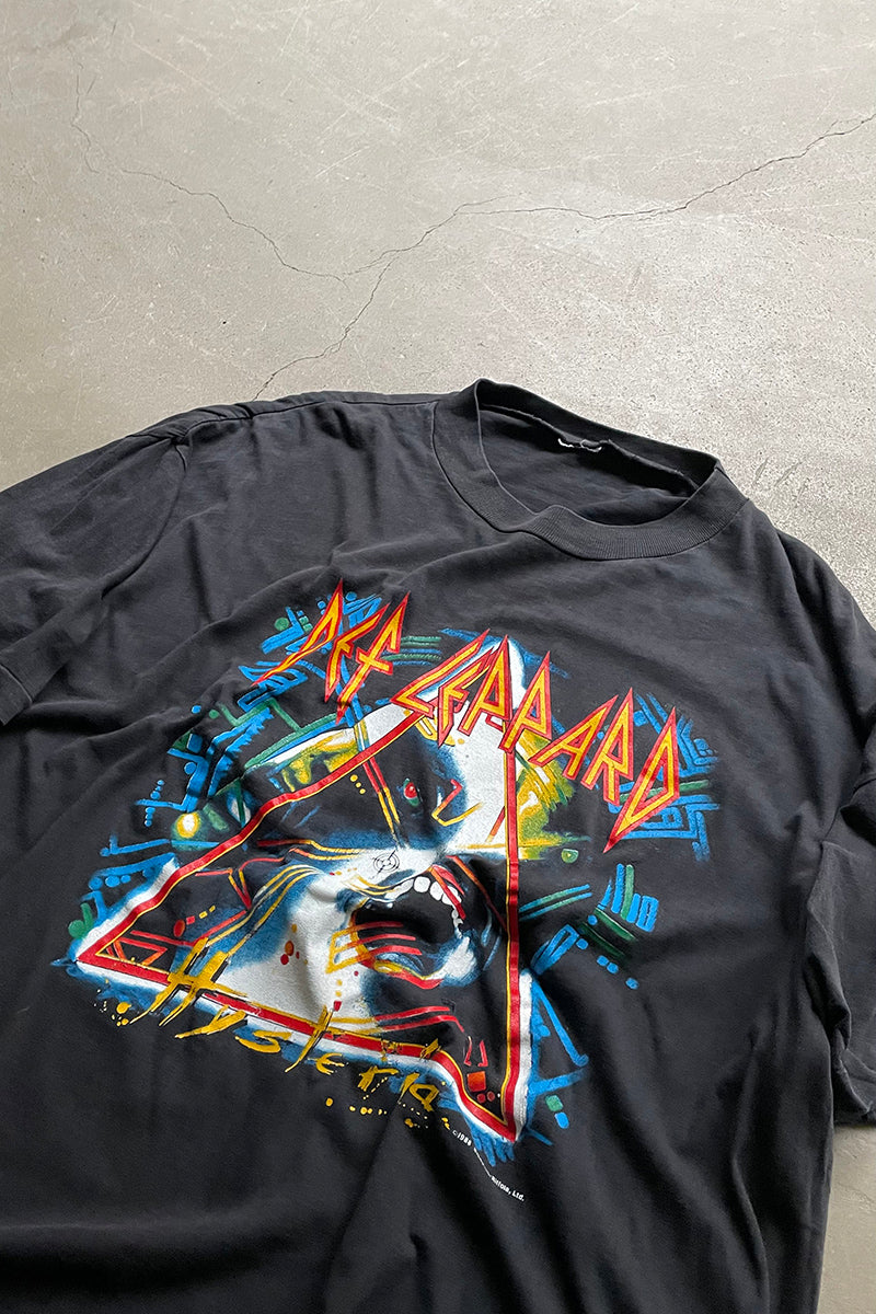 88'S DEF LEPPARD HYSTERIA BAND T-SHIRT / BLACK [SIZE: L USED]