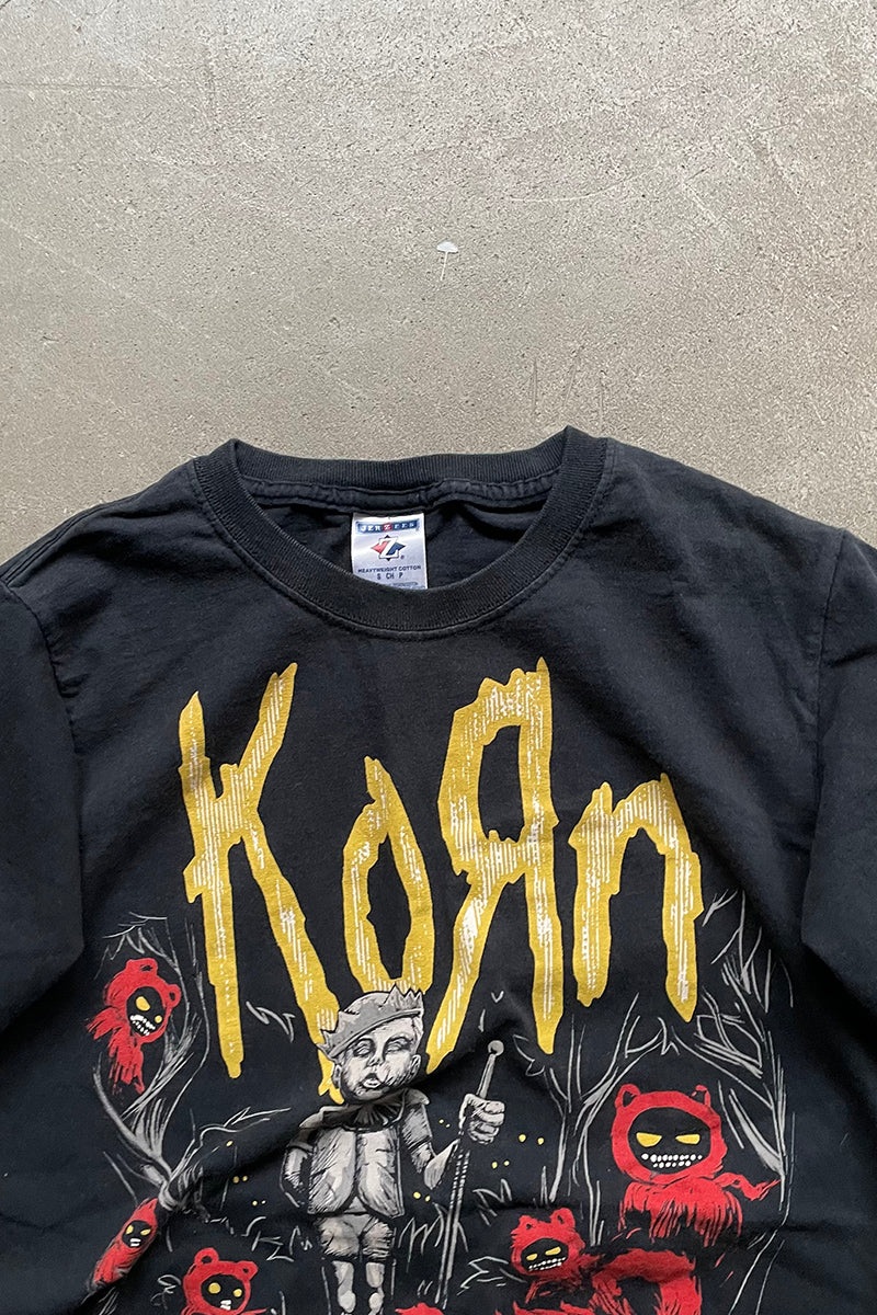 Y2K 08'S KORN BAND T-SHIRT / BLACK [SIZE: S USED]