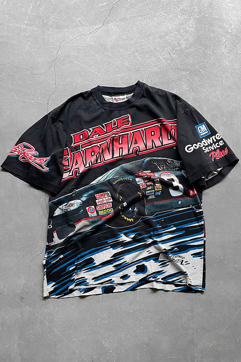 MADE IN USA 90'S DALE EARNHARDT RACING T-SHIRT / BLACK [SIZE: L USED]