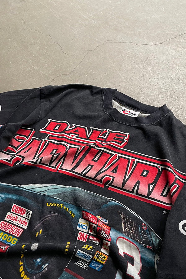 MADE IN USA 90'S DALE EARNHARDT RACING T-SHIRT / BLACK [SIZE: L USED]