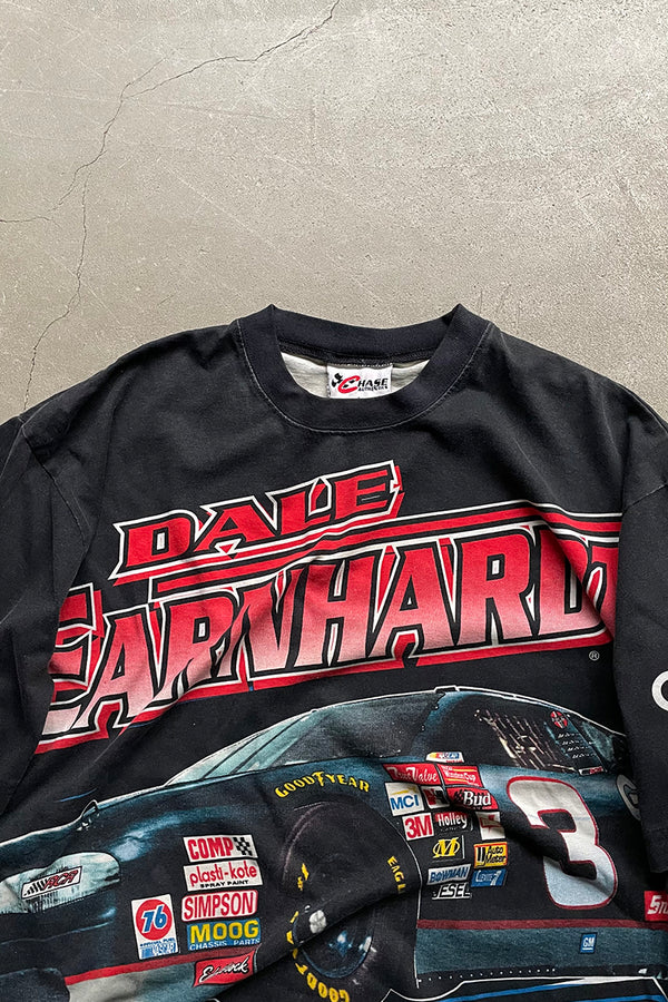 MADE IN USA 90'S DALE EARNHARDT RACING T-SHIRT / BLACK [SIZE: L USED]