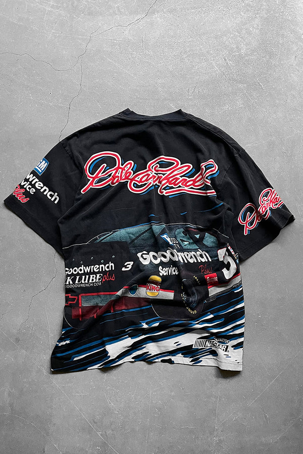 MADE IN USA 90'S DALE EARNHARDT RACING T-SHIRT / BLACK [SIZE: L USED]