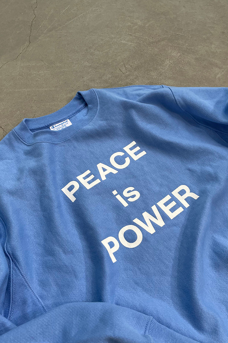 REVERSE WEAVE YOKO ONO EDITION PEACE IS POWER SWEATSHIRT / BLUE [SIZE: M USED]