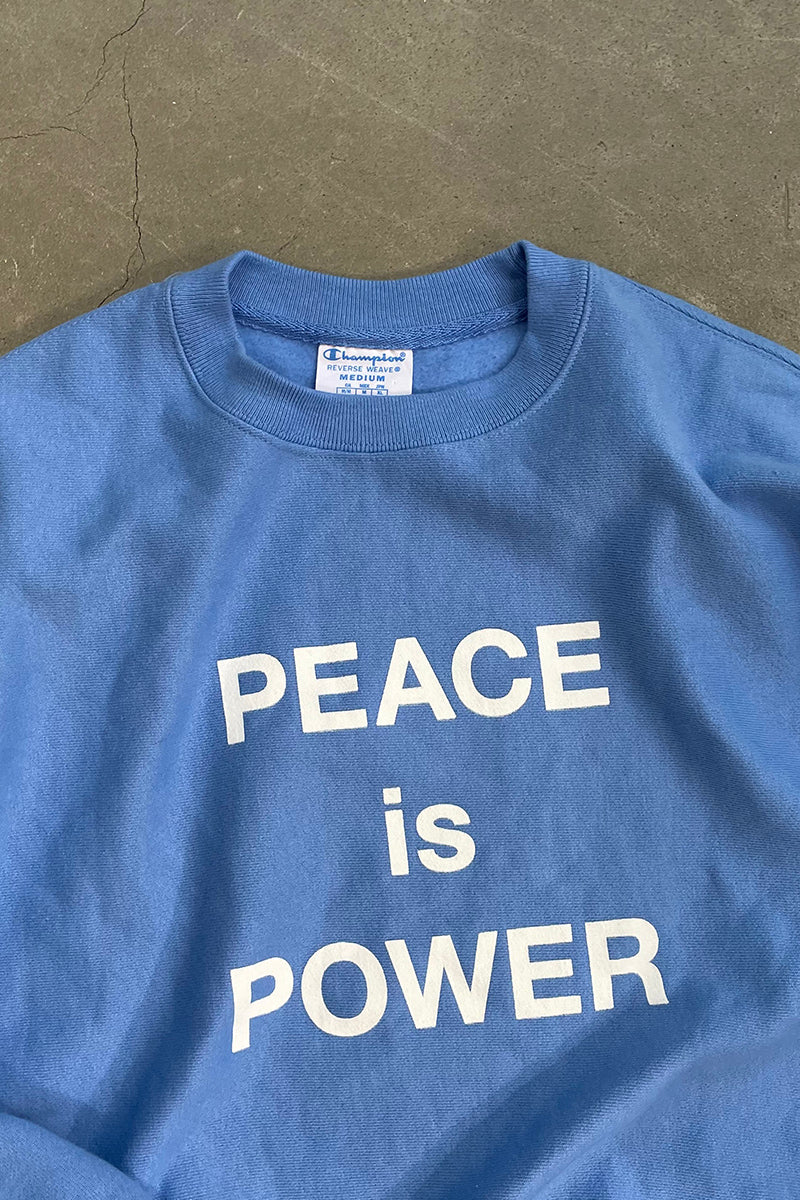 REVERSE WEAVE YOKO ONO EDITION PEACE IS POWER SWEATSHIRT / BLUE [SIZE: M USED]