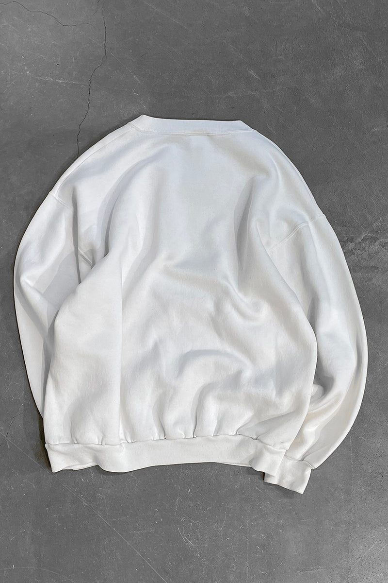 MADE IN USA 95'S LOONEY TUNES CHARACTER SWEATSHIRT / WHITE [SIZE: L USED]