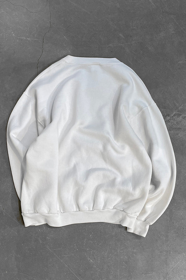 MADE IN USA 95'S LOONEY TUNES CHARACTER SWEATSHIRT / WHITE [SIZE: L USED]