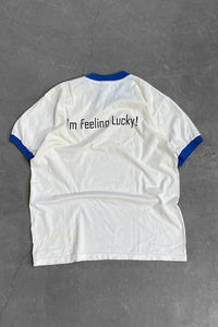MADE IN USA Y2K EARLY 00'S COTTON GOOGLE LOGO ADVERTISING RINGER T-SHIRT / WHITE [SIZE: L USED]