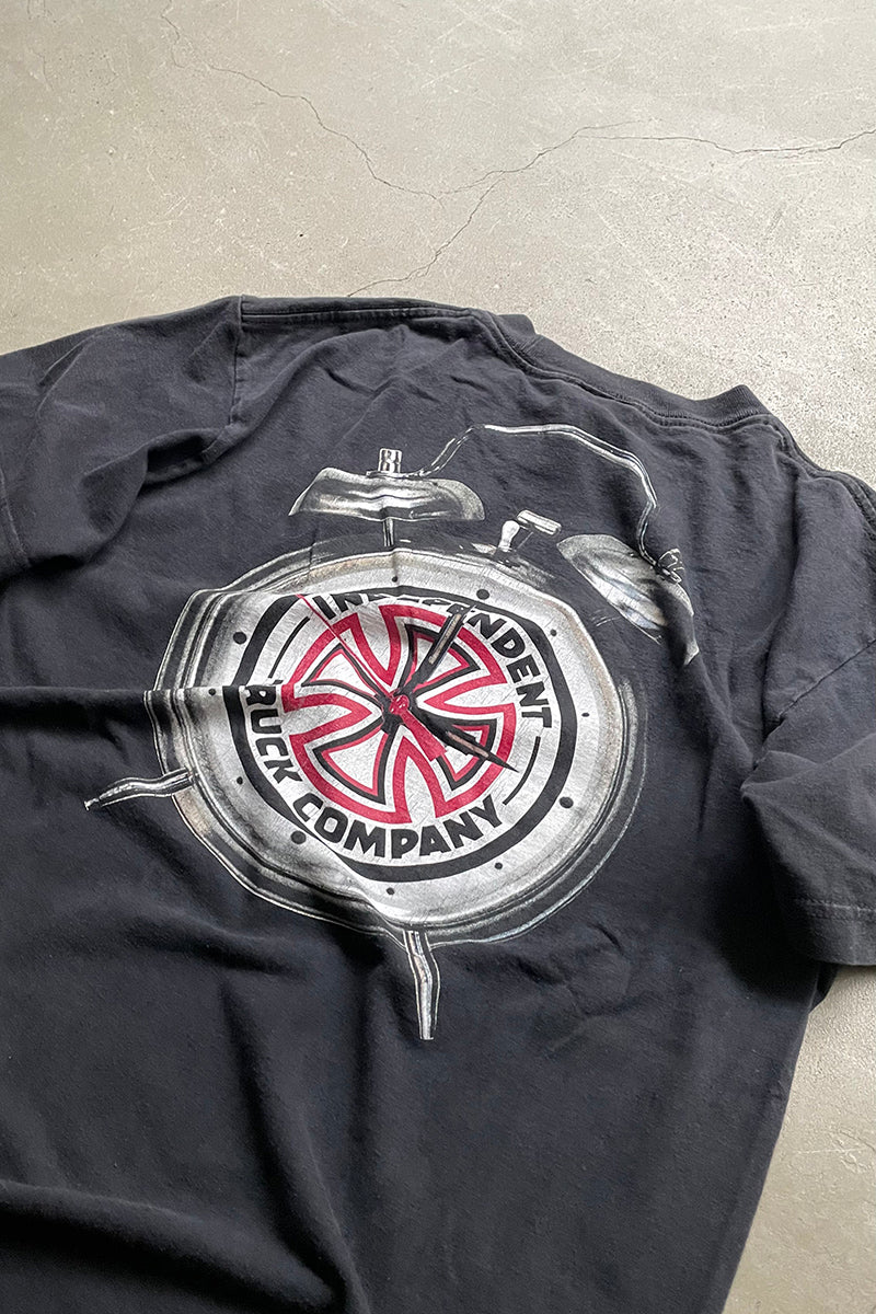 Y2K EARLY 00'S THRASHER LOGO T-SHIRT / BLACK [SIZE: M USED]