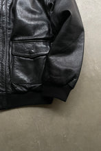 画像をギャラリービューアに読み込む, 90'S A-2 TYPE LEATHER FLIGHT JACKET / BLACK [SIZE: S USED]
