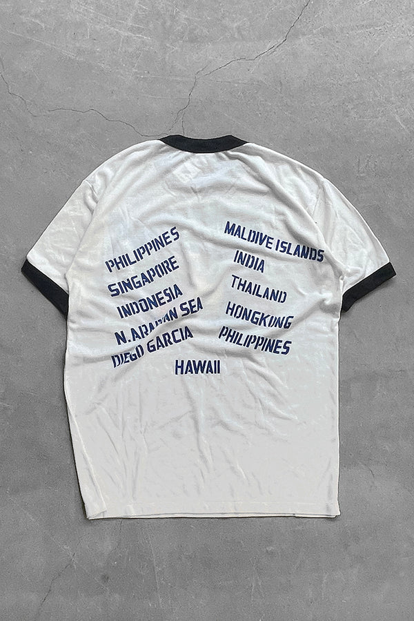 80's USS ROBERT RINGER T-SHIRT / WHITE [SIZE: L USED]