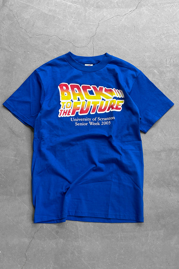 Y2K 03'S BACK TO THE FUTURE MOVIE T-SHIRT / BLUE [SIZE: M USED]