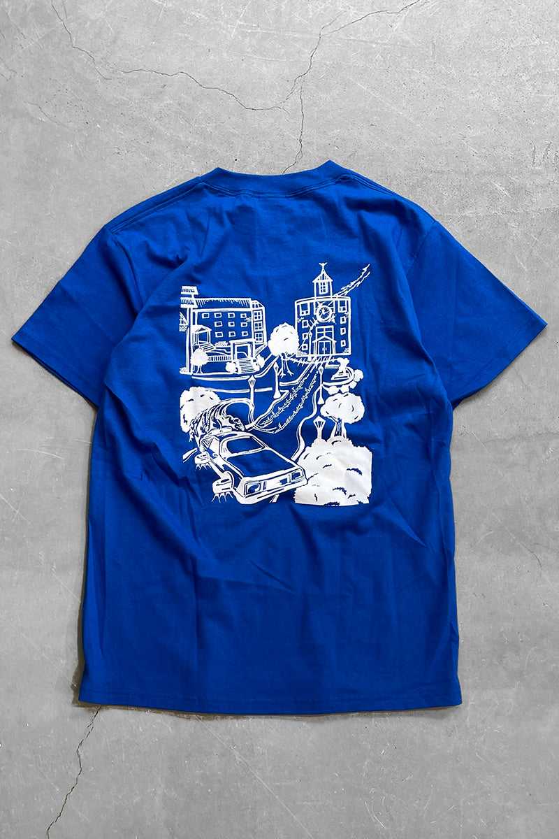 Y2K 03'S BACK TO THE FUTURE MOVIE T-SHIRT / BLUE [SIZE: M USED]