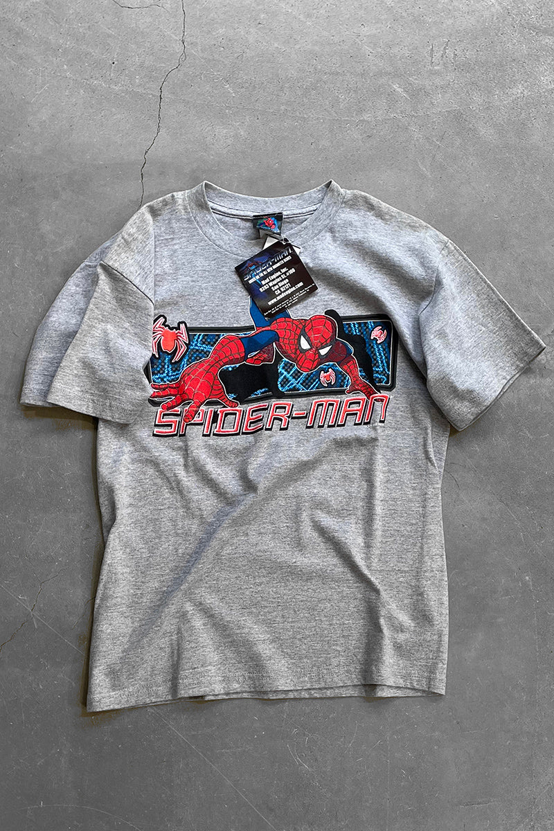 MADE IN MEXICO Y2K 03'S SPIDERMAN T-SHIRT / GRAY [SIZE: L DEADSTOCK/NOS]