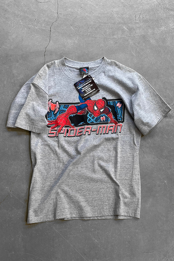 MADE IN MEXICO Y2K 03'S SPIDERMAN T-SHIRT / GRAY [SIZE: L DEADSTOCK/NOS]