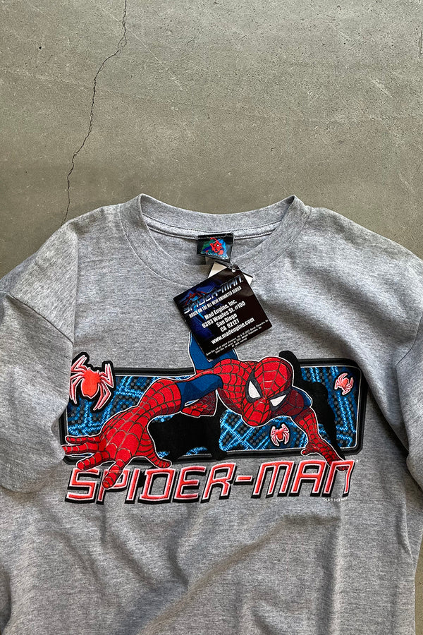 MADE IN MEXICO Y2K 03'S SPIDERMAN T-SHIRT / GRAY [SIZE: L DEADSTOCK/NOS]