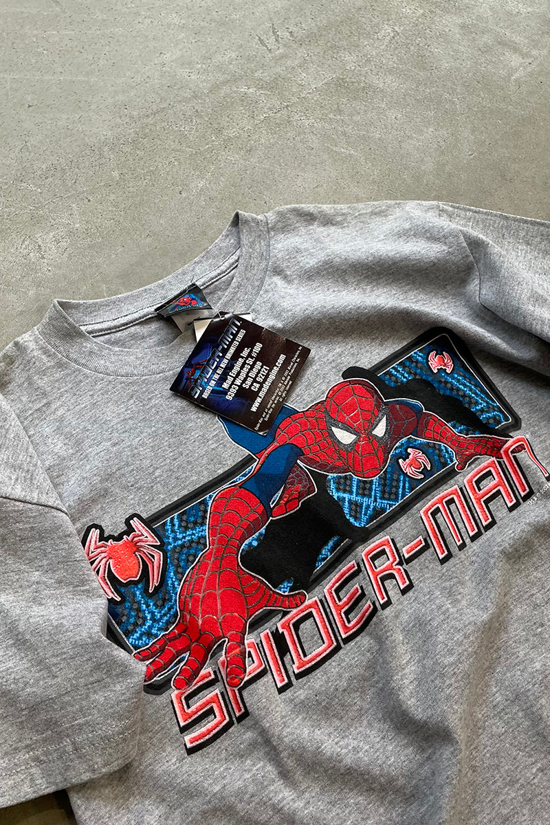 MADE IN MEXICO Y2K 03'S SPIDERMAN T-SHIRT / GRAY [SIZE: L DEADSTOCK/NOS]