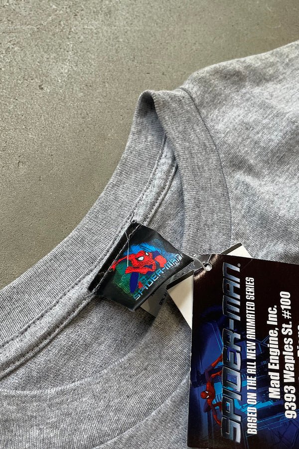 MADE IN MEXICO Y2K 03'S SPIDERMAN T-SHIRT / GRAY [SIZE: L DEADSTOCK/NOS]