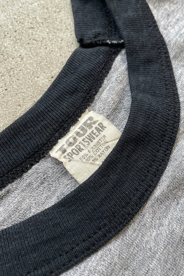 MADE IN USA 85'S THUNDER SEVEN TRIUMPH WORLD TOUR RAGLAN BAND T-SHIRT / GRAY [SIZE: XL USED]