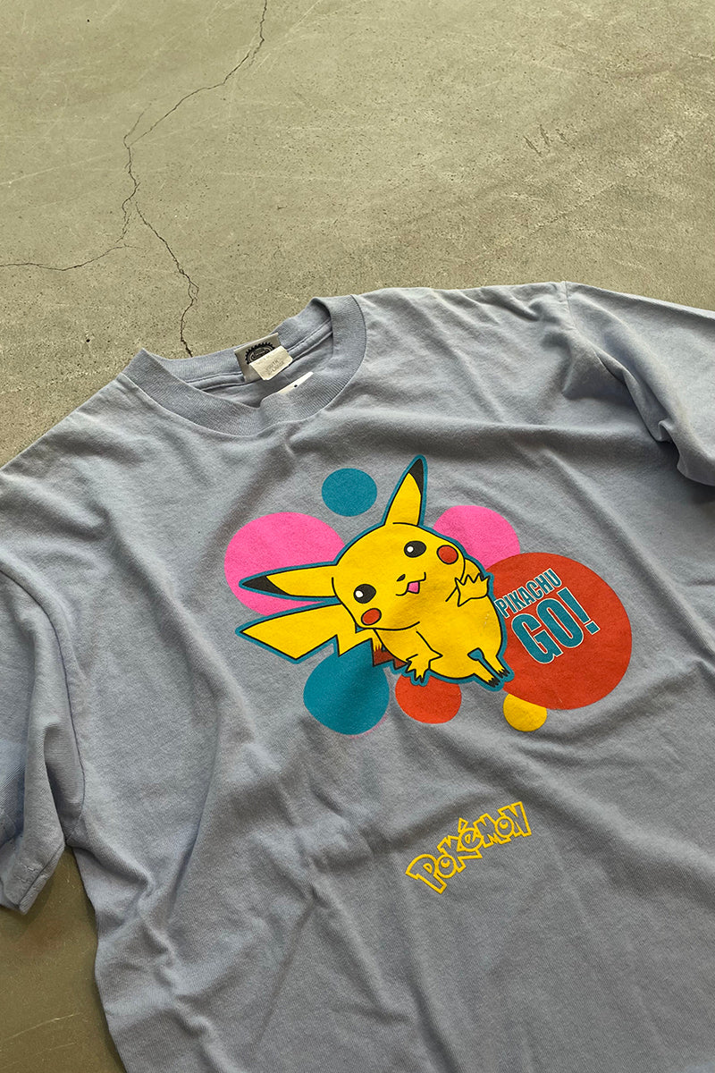 POKEMON 99'S PIKACHU T-SHIRT / BLUE [SIZE: XL USED]
