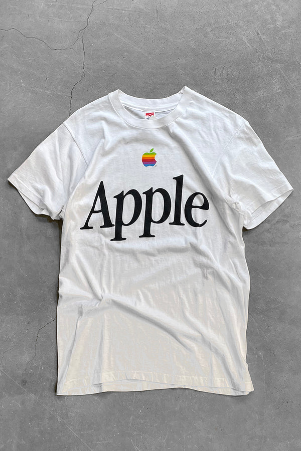 Y2K EARLY 00'S APPLE ADVERTISING T-SHIRT / WHITE [SIZE: L USED]