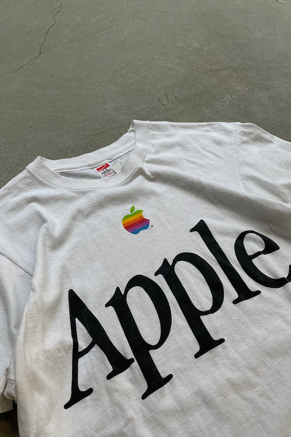 Y2K EARLY 00'S APPLE ADVERTISING T-SHIRT / WHITE [SIZE: L USED]