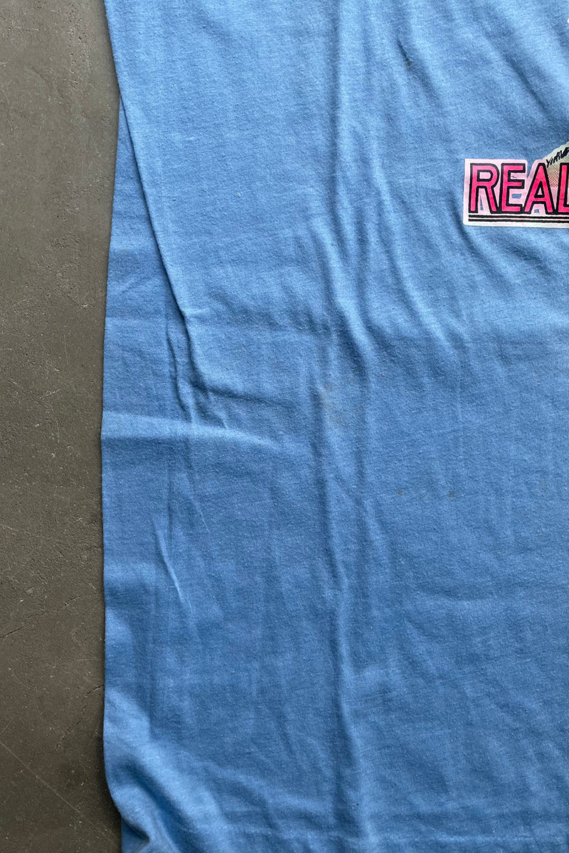 MADE IN USA 80'S BUCKLURE EROTIC T-SHIRT / BLUE [SIZE: XL USED]