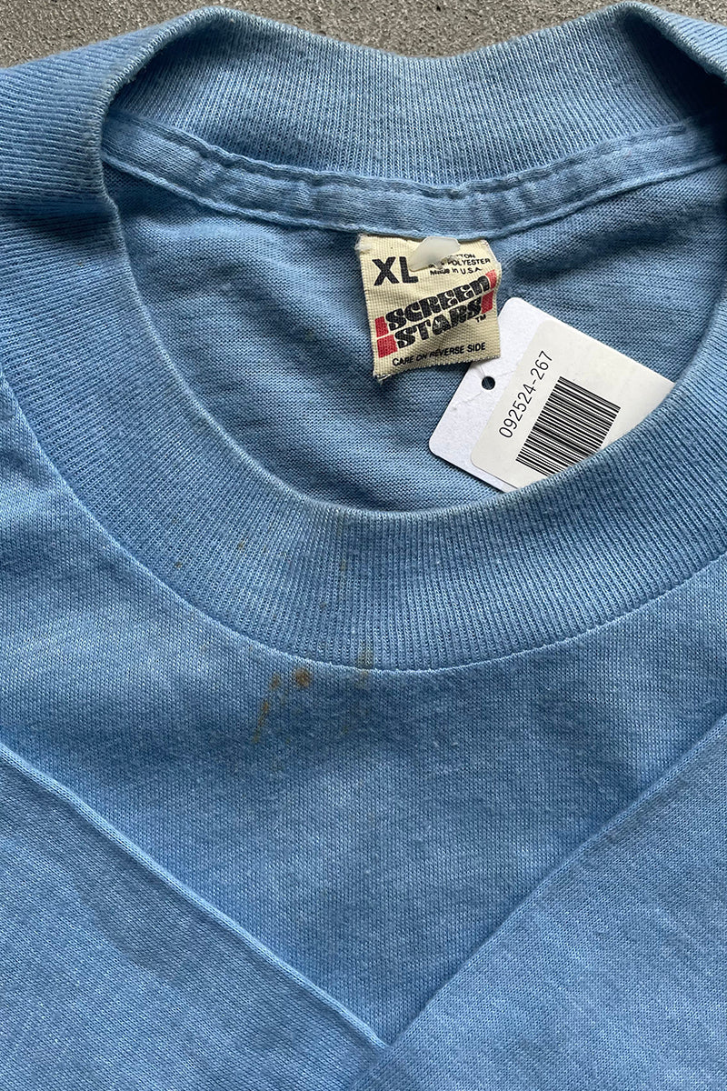 MADE IN USA 80'S BUCKLURE EROTIC T-SHIRT / BLUE [SIZE: XL USED]