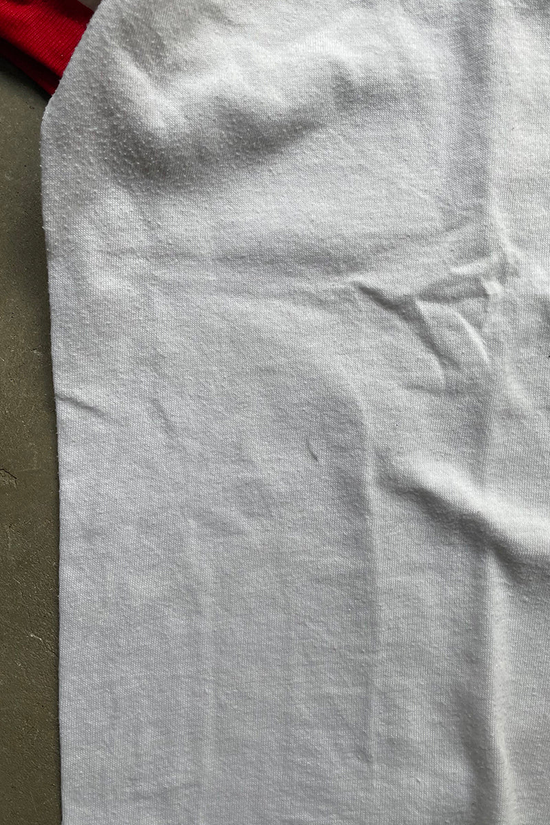 MADE IN USA 87'S BUDWEISER BICYCLE RACE RINGER T-SHIRT / WHITE [SIZE: XL USED]