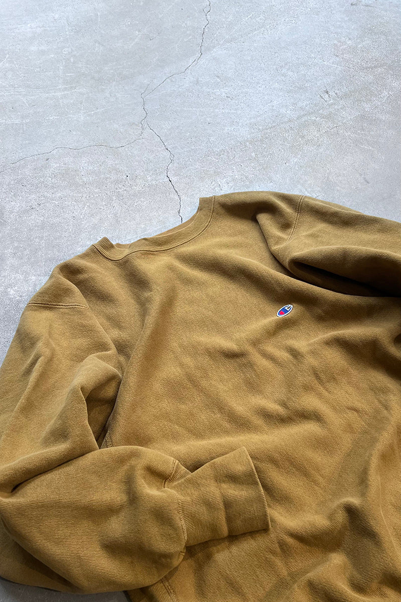 MADE IN USA 90'S REVERSE WEAVE ONE POINT SWEATSHIRT / BEIGE [SIZE: L USED]