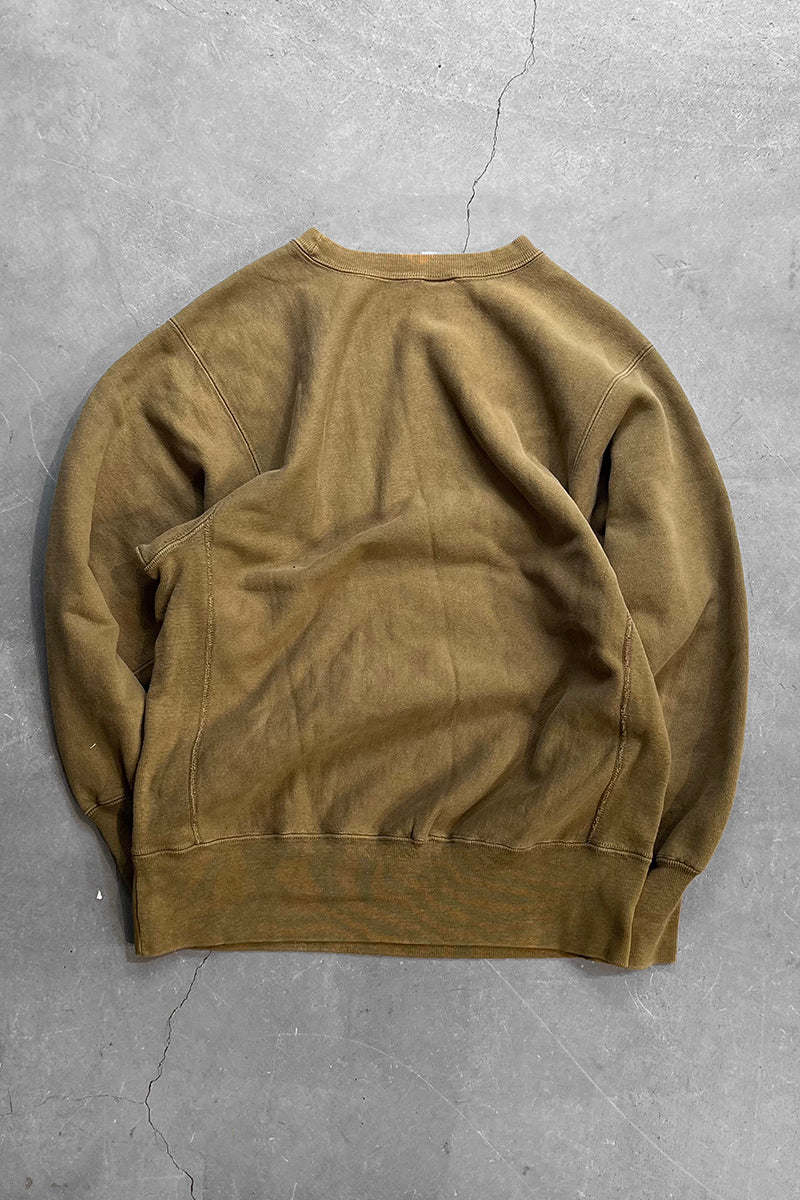 MADE IN USA 90'S REVERSE WEAVE ONE POINT SWEATSHIRT / BEIGE [SIZE: L USED]