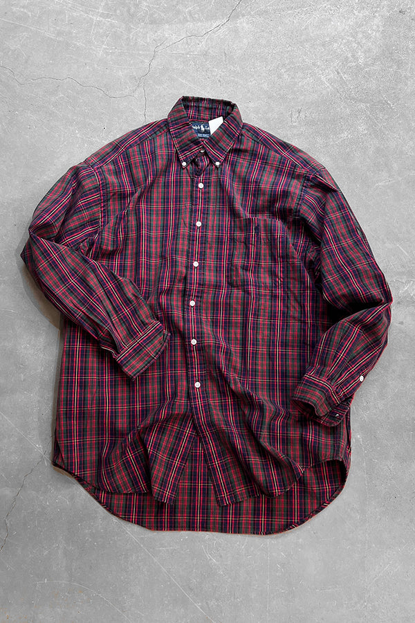 90'S COTTON BIG SHIRT SHIRT / CHECK [SIZE: M USED]