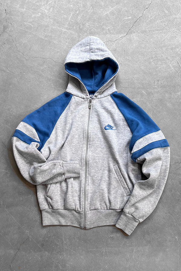 80'S ZIP UP SWEAT HOODIE / GRAY [SIZE: M USED]