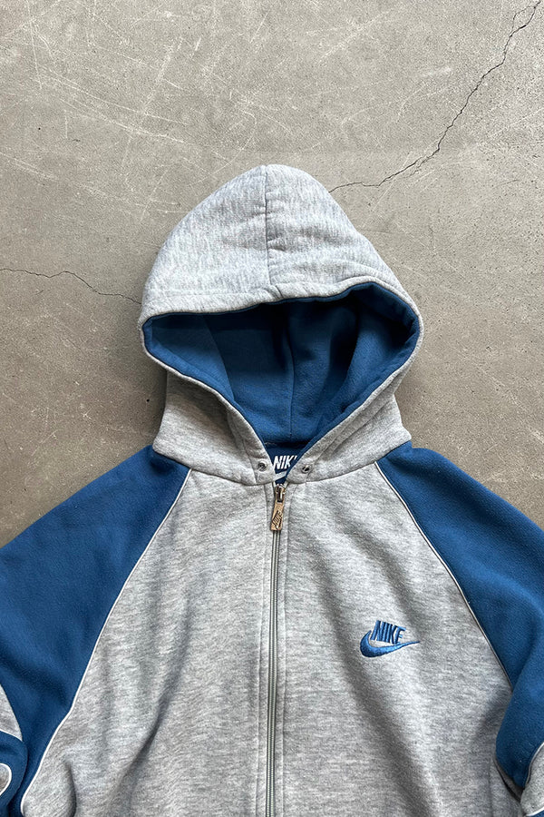 80'S ZIP UP SWEAT HOODIE / GRAY [SIZE: M USED]