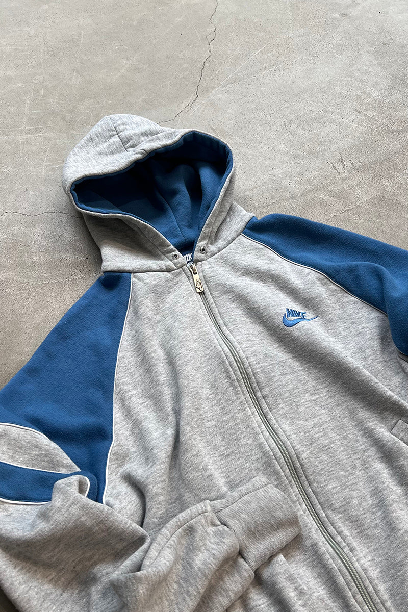 80'S ZIP UP SWEAT HOODIE / GRAY [SIZE: M USED]