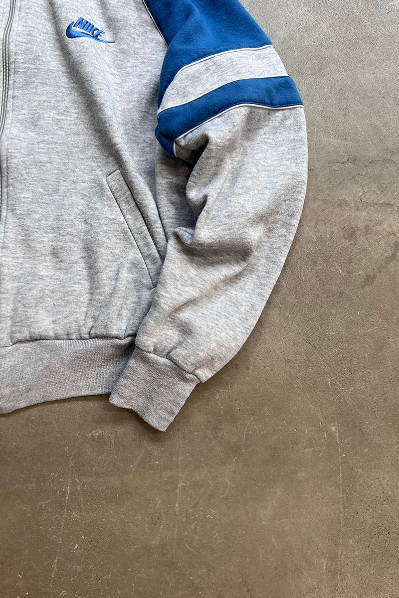 80'S ZIP UP SWEAT HOODIE / GRAY [SIZE: M USED]