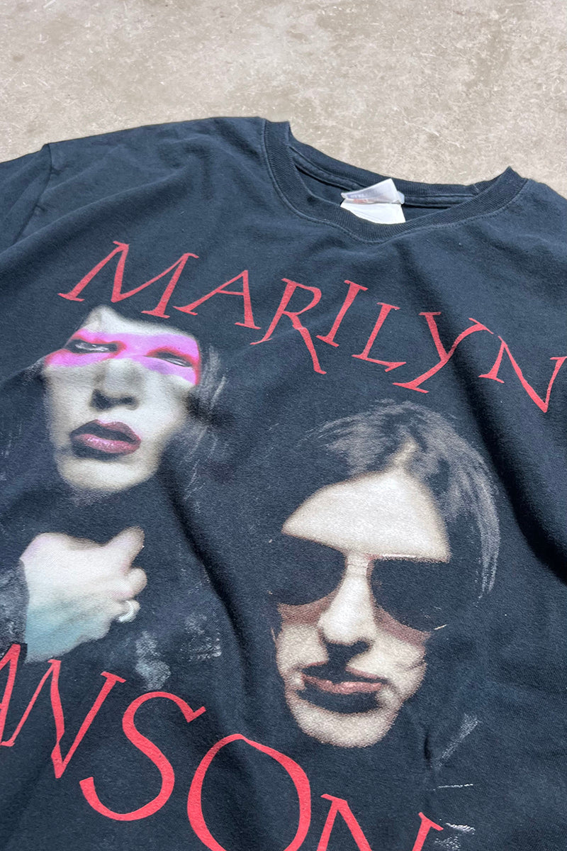 Y2K EARLY 00'S MARILYN MANSON BAND T-SHIRT / BLACK [SIZE: L USED]
