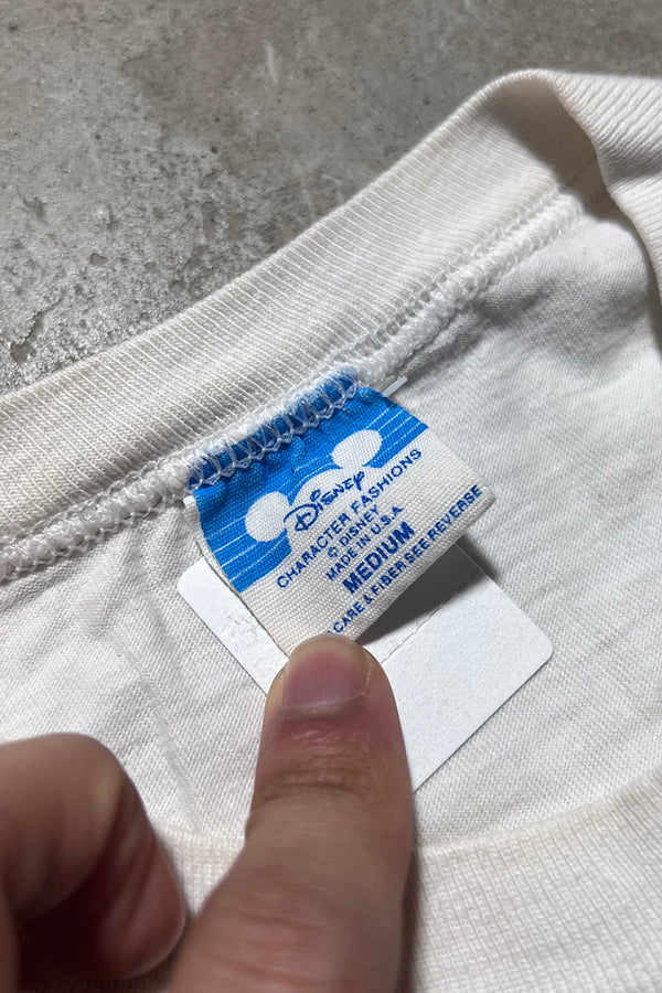 MADE IN USA 90'S MINNIE MOUSE PRINT CHARACTER T-SHIRT / WHITE [SIZE: M USED]