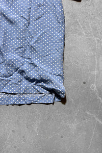 90'S S/S OPEN COLLAR RAYON DOT SHIRT / BLUE [SIZE: L USED]