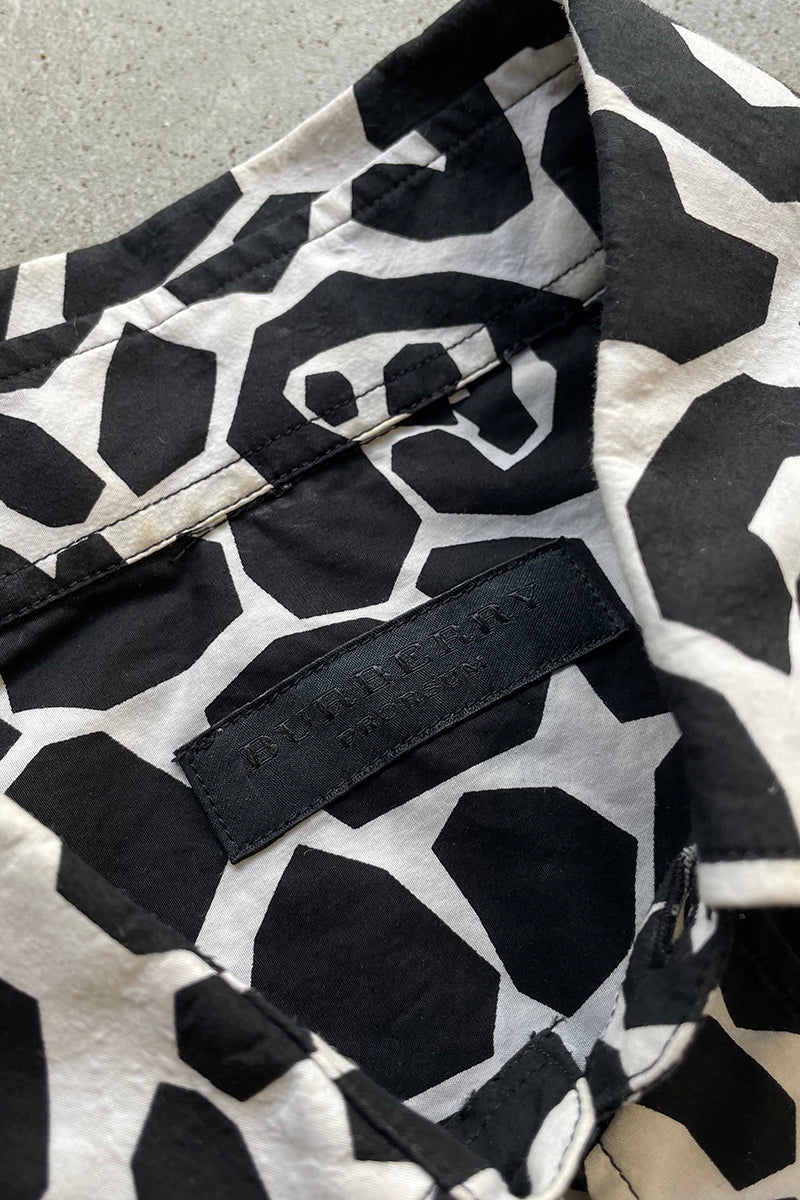 MADE IN ITALY S/S LEOPARD PATTERN SHIRT / BLACK [SIZE: L USED]