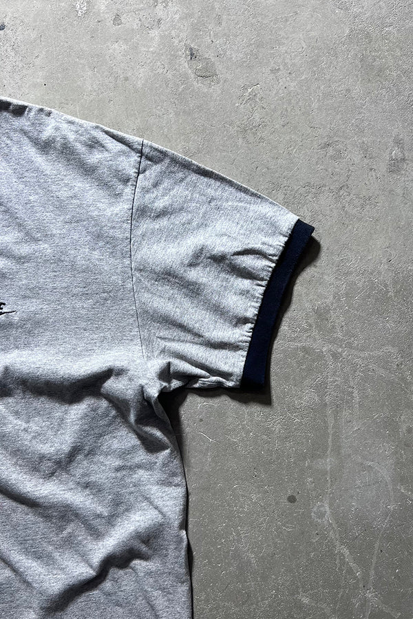 Y2K EARLY 00'S LOGO RINGER T-SHIRT / GRAY [SIZE: XL USED]