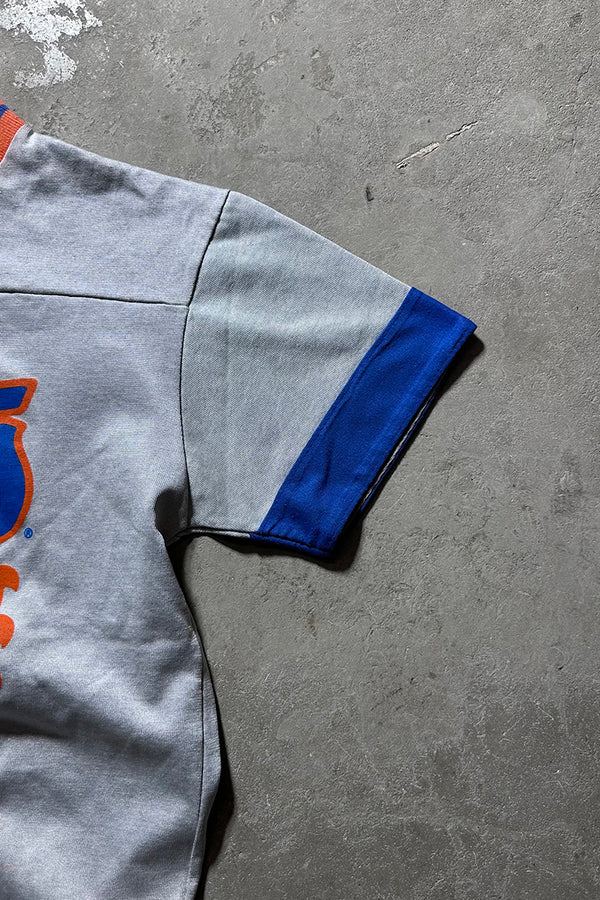 MADE IN USA 88'S NY METS V-NECK T-SHIRT / SILVER [SIZE: L USED]