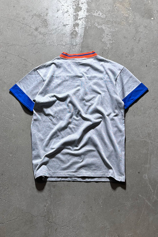 MADE IN USA 88'S NY METS V-NECK T-SHIRT / SILVER [SIZE: L USED]