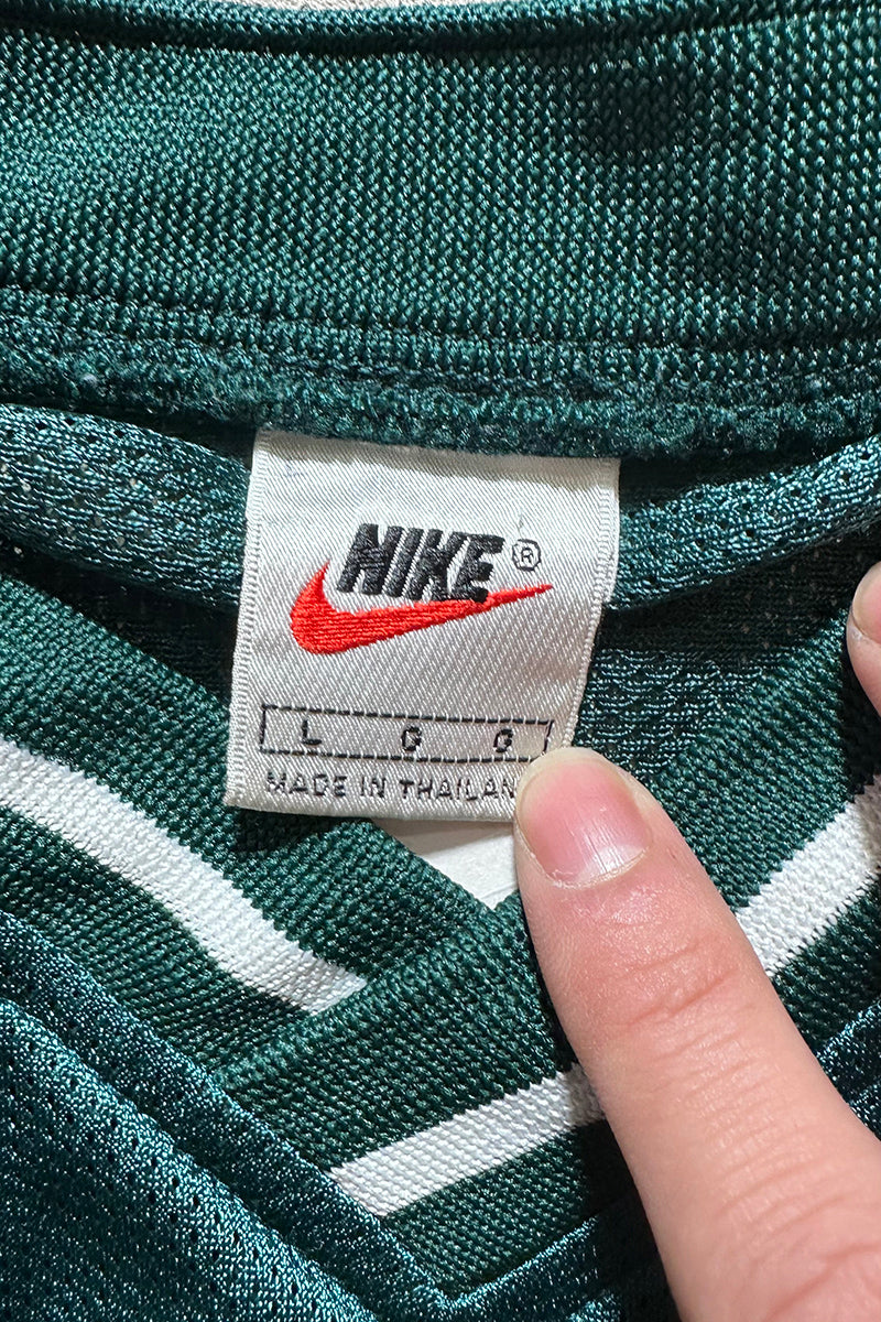 90'S V-NECK MESH GAME SHIRT / GREEN [SIZE: L USED]