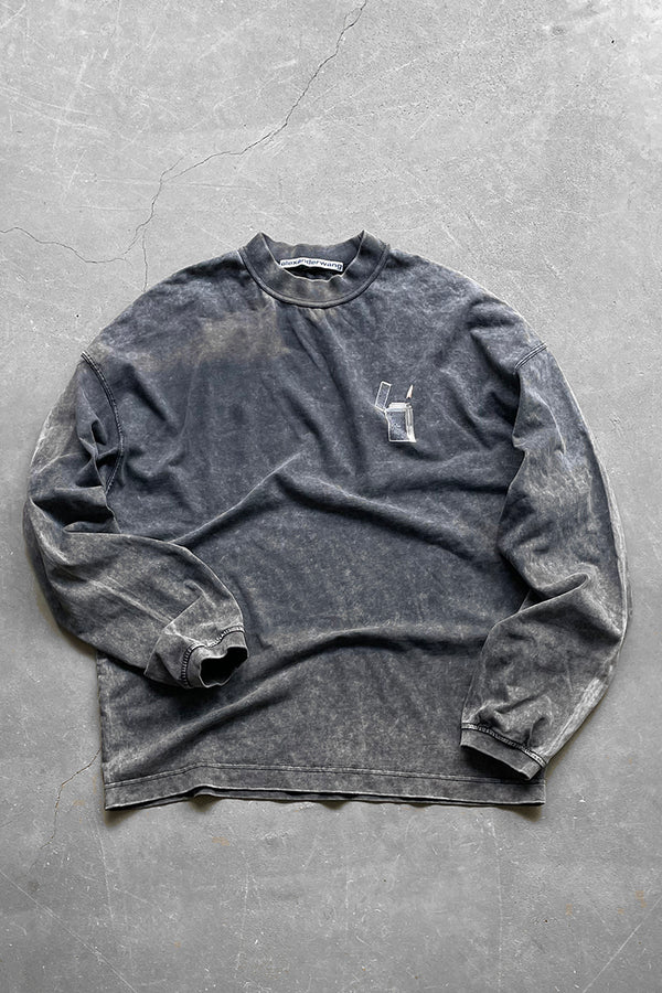 L/S LIGHTER GRAPHIC T-SHIRT / BLACK [SIZE: S USED]