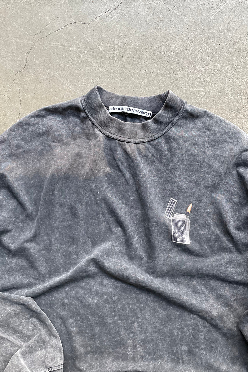 L/S LIGHTER GRAPHIC T-SHIRT / BLACK [SIZE: S USED]