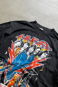 80'S UFO WILD WILLING AND INNOCENT PAKISTAN COTTON BAND T-SHIRT / BLACK [SIZE: M USED]